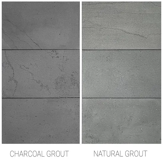 A photo of bluestone pavers difference between charcoal and neutral grout