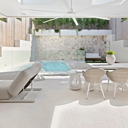 white crazy paving