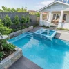 black granite pavers around pool