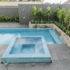 black granite pavers around pool