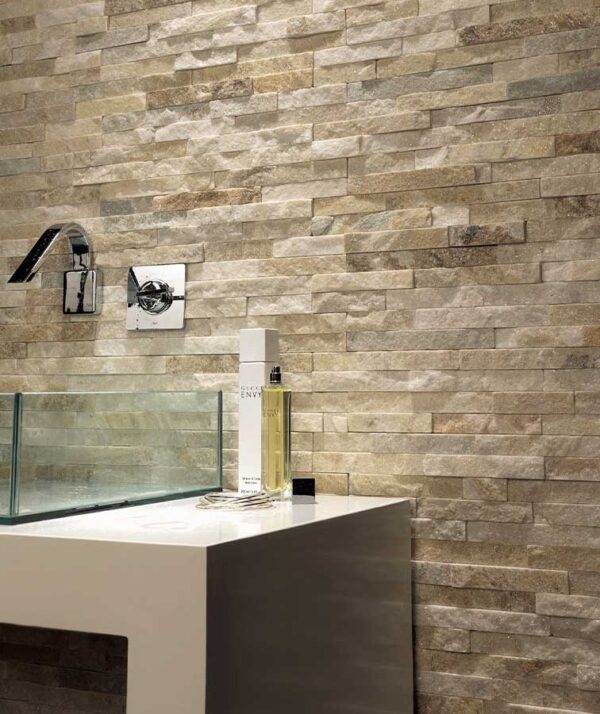 White stone wall cladding feature walls