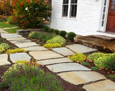 image of stepping stones in sandstone paving