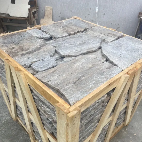 silver travertine crazy paving crate