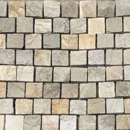 golden quartz cobblestones outdoor use for driveways