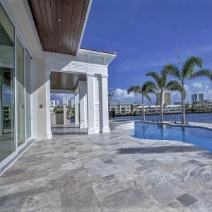 silver travertine french pattern premium grade