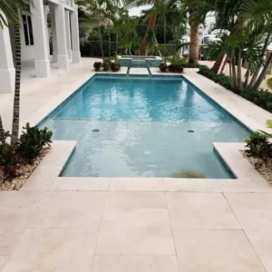 Tuscan travertine pool pavers