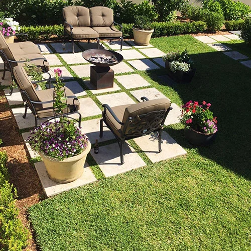 travertine garden paving and stepping stones